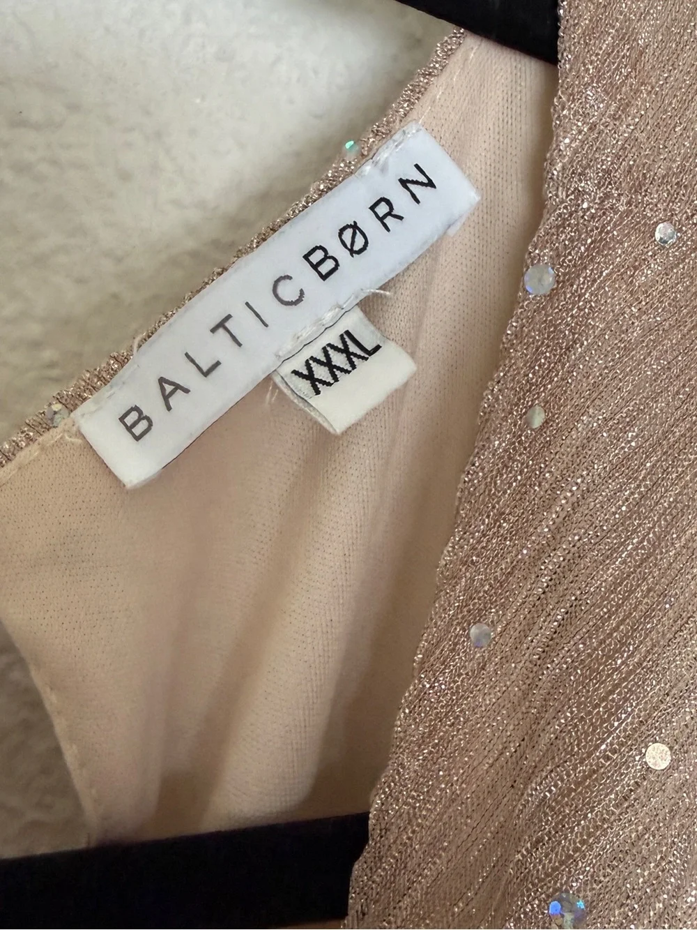 Baltic Born Grace Sparkle Gown Champagne Sequin Maxi Dress XXXL
